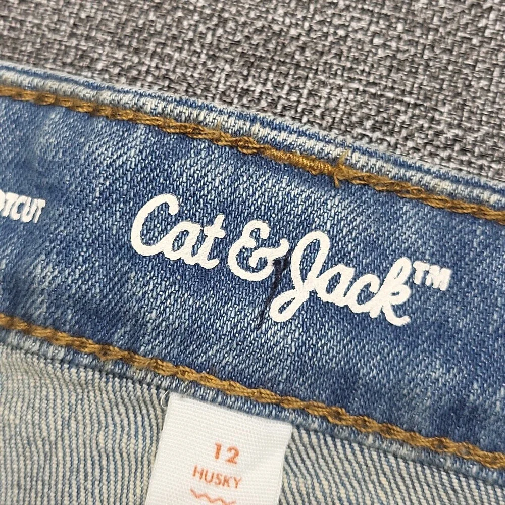 Boys' Stretch Bootcut Denim Jeans - Cat & Jack Blue Light Wash Size 12 Husky